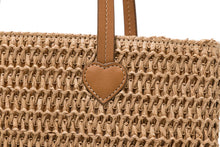 HEART BADGE WEAVING TOTE BAG