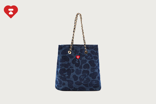 APEE LINE CAMO DENIM DRAWSTRING MINI BAG