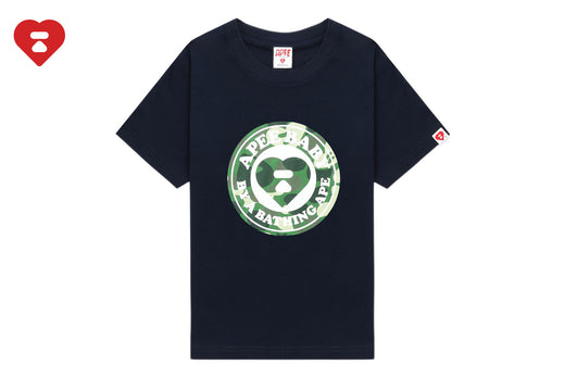 ROUND CAMO HEART PRINT TEE