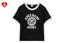 COLLEGE PRINT RINGER CROP TEE