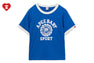 COLLEGE PRINT RINGER CROP TEE
