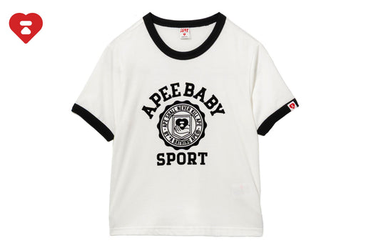 COLLEGE PRINT RINGER CROP TEE