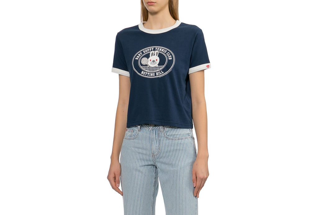 BABY DOPPY PRINTED RINGER CROP TEE | bape.com