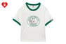 BABY DOPPY PRINTED RINGER CROP TEE