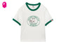 BABY DOPPY PRINTED RINGER CROP TEE