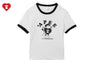 PRINT CROP RINGER TEE