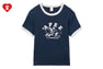 PRINT CROP RINGER TEE