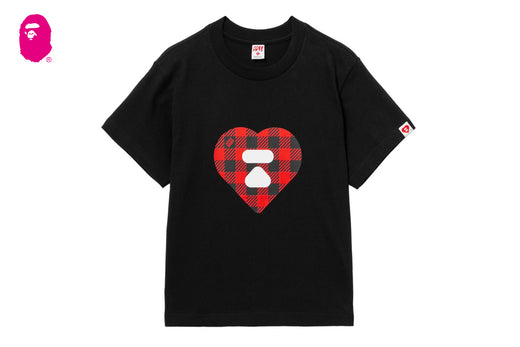 TARTAN PLAID HEART PRINTED TEE