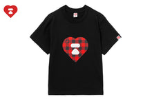 TARTAN PLAID HEART PRINTED TEE