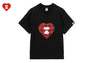 TARTAN PLAID HEART PRINTED TEE