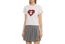 TARTAN PLAID HEART PRINTED TEE