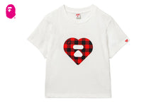 TARTAN PLAID HEART PRINTED TEE