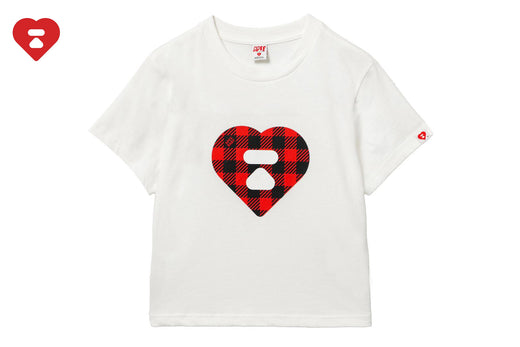 TARTAN PLAID HEART PRINTED TEE
