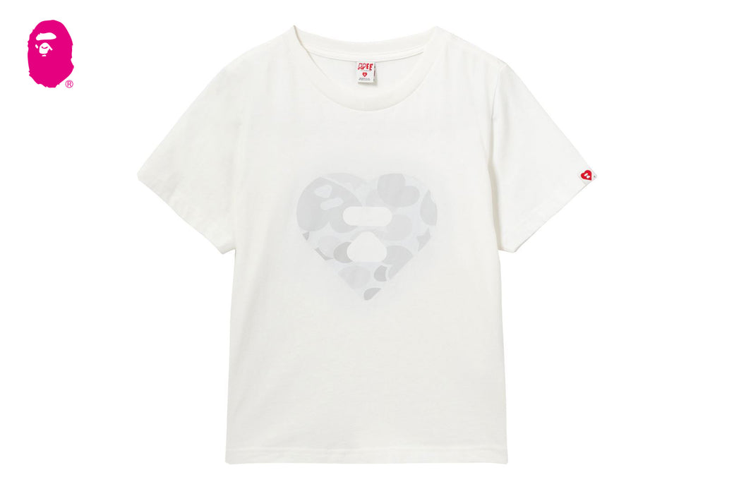 s*a様 BAPE ハートデザイン Tシャツ ホワイト CAMO HEART PRINTED TEE #1 | bape.com
