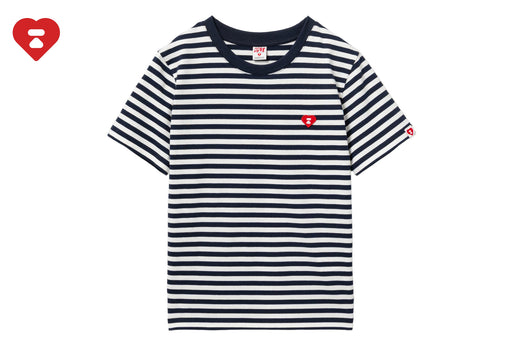 HEART BADGE STRIPED TEE