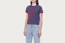 PATENT HEART BADGE STRIPE TEE