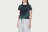 PATENT HEART BADGE STRIPE TEE