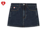 EMBOSSED UNWASHED DENIM SKIRT