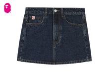 EMBOSSED UNWASHED DENIM SKIRT