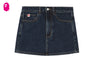 EMBOSSED UNWASHED DENIM SKIRT