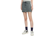 EMBOSSED UNWASHED DENIM SKIRT