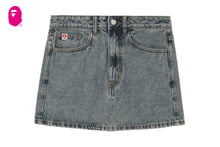 EMBOSSED UNWASHED DENIM SKIRT