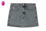 EMBOSSED UNWASHED DENIM SKIRT