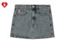 EMBOSSED UNWASHED DENIM SKIRT