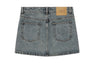 EMBOSSED UNWASHED DENIM SKIRT