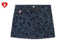 EMBOSSED CAMO DENIM SKIRT