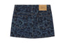 EMBOSSED CAMO DENIM SKIRT