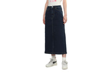 EMBOSSED UNWASHED DENIM MAXI SKIRT #1