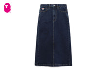 EMBOSSED UNWASHED DENIM MAXI SKIRT #1