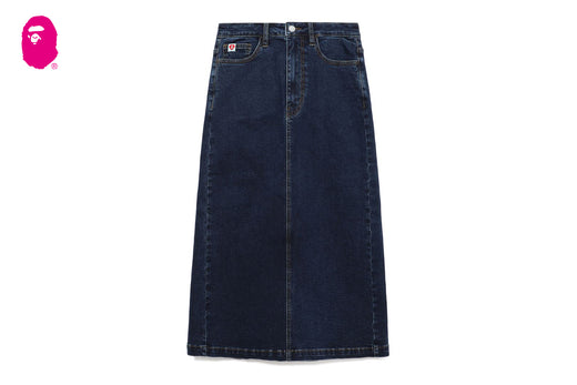 EMBOSSED UNWASHED DENIM MAXI SKIRT #1