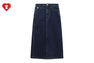 EMBOSSED UNWASHED DENIM MAXI SKIRT #1