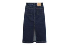 EMBOSSED UNWASHED DENIM MAXI SKIRT #1