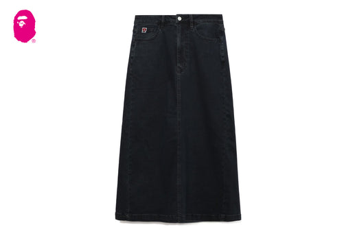 EMBOSSED UNWASHED DENIM MAXI SKIRT #2
