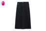 EMBOSSED UNWASHED DENIM MAXI SKIRT #2