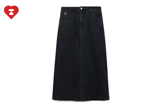 EMBOSSED UNWASHED DENIM MAXI SKIRT #2
