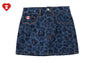EMBOSSED CAMO DENIM SKIRT