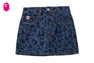EMBOSSED CAMO DENIM SKIRT