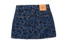 EMBOSSED CAMO DENIM SKIRT