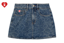CAMO WASHED DENIM SKIRT