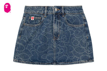 CAMO WASHED DENIM SKIRT