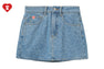 CAMO WASHED DENIM SKIRT