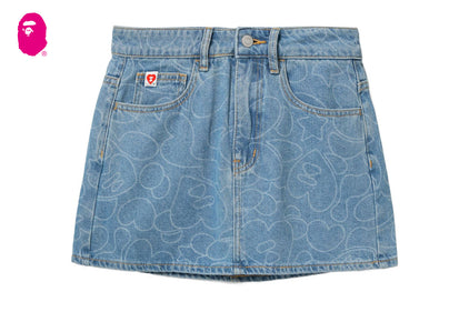 CAMO WASHED DENIM SKIRT