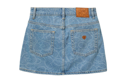 CAMO WASHED DENIM SKIRT