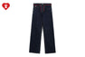 PU BADGE WASHED STRAIGHT JEANS