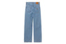 PU BADGE WASHED STRAIGHT CUT JEANS
