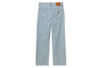 PU BADGE INDIGO STRIPE STRAIGHT CUT JEANS